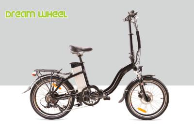 Black 10.4Ah 36V Electric Folding Bike , 20 Cruiser Folding Electric Bike With Disc Brake