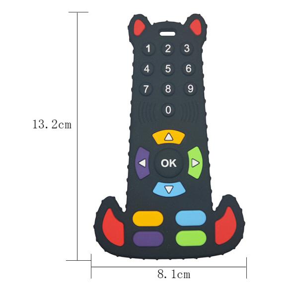 BPA Free Silicone Baby Teether TV Remote Control Shape Food Grade Soft Teething Toy