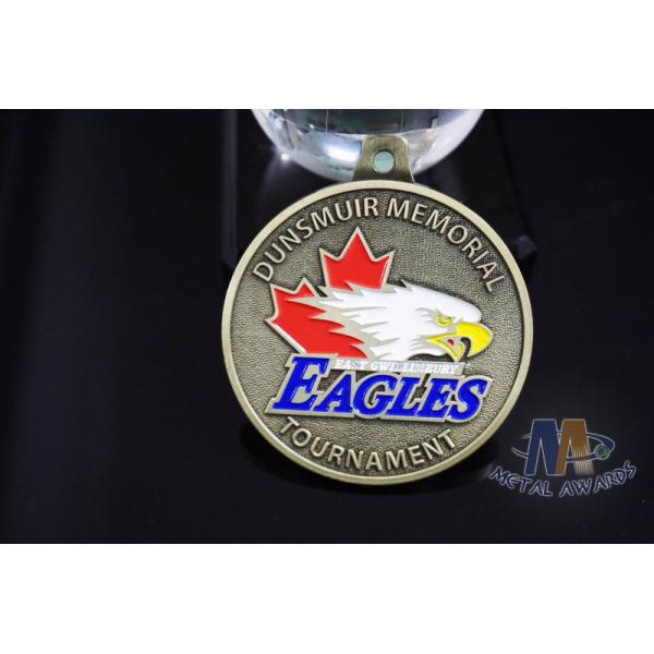 Eagle'S Head Design Metal Awards Medals And Ribbons Sandblasted Effect,Zinc alloy Medals