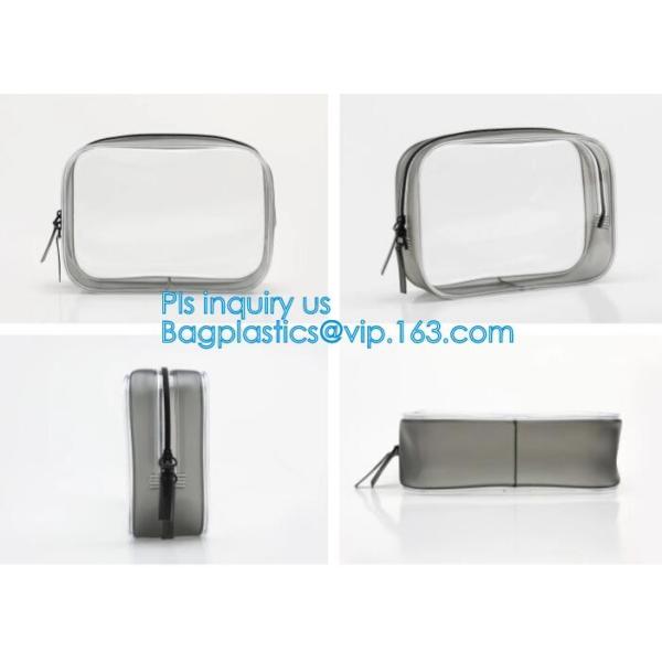 recyclable travel PVC cosmetic bag travel set bag, PVC Zip Lock Plastic Cosmetic Travel Packaging Bag, PVC Zipper Travel