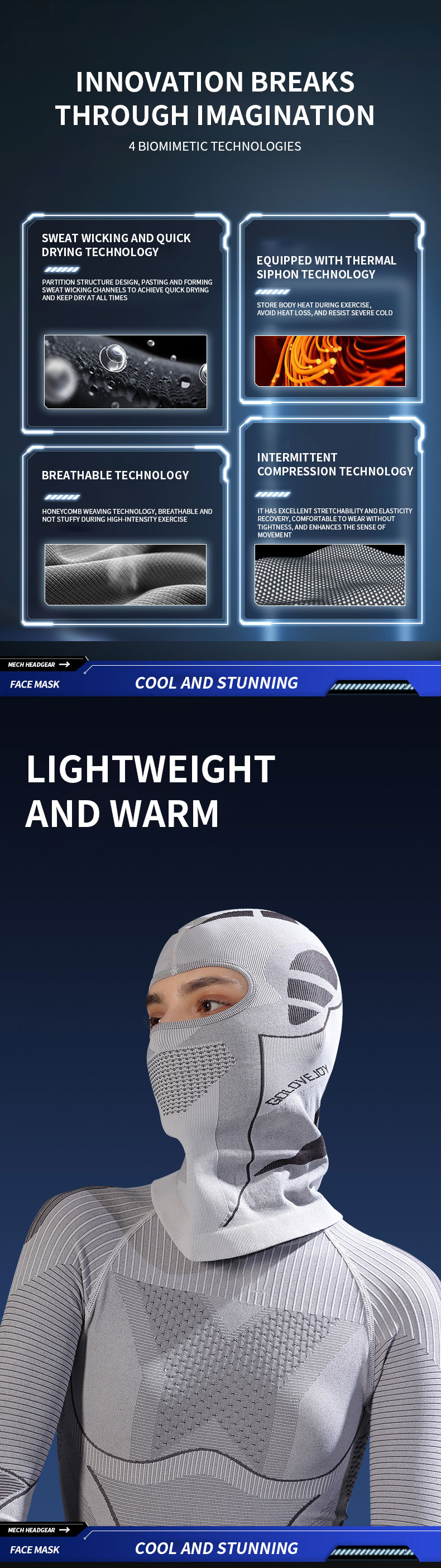 Custom Made Ski Cover Winter 2025 Stretchable Windproof Nylon Ski Mask Breathable Thermal Skimask Balaclava