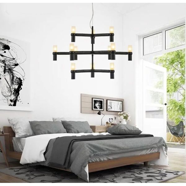 Crown Major Pendant lamp Nordic Tube chrome chandelier Crown Plana Mega Pendant(WH-AP-637)