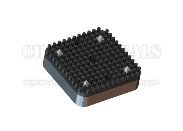 Rectangular Shock Absorption Black Silicone Rubber Bumpers With Metal Bonded