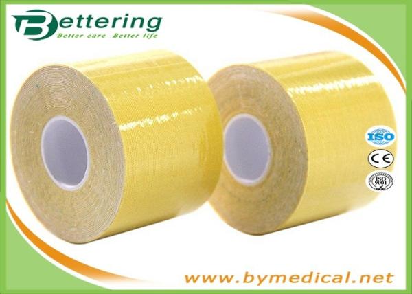 Sports Cotton Kinesiology Elastic Therapy Kinesio Tape Pain Relief & Support Adhesive Muscle Bandage Yellow Colour