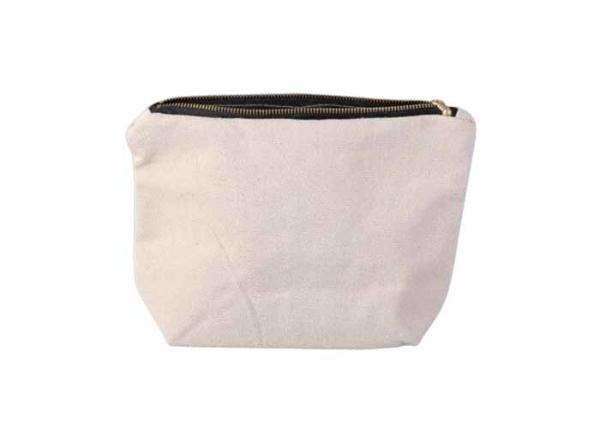 Customized Logo 12oz natural Cotton Toiletry Bag With Silk Screen Printing