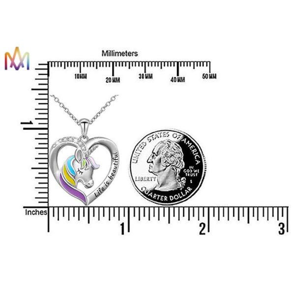 Magical Gift Fadeless SS Rainbow Unicorn Necklace