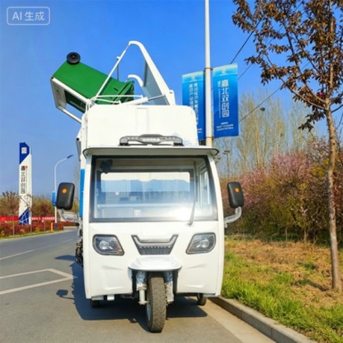 Electric Tricycle Garbage Collection Truck , 3‑Wheel Sanitation Waste Collector Vehicle for Community & Street Cleaning