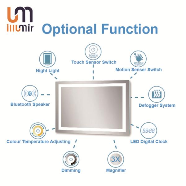 Сенсор касания Ледовый цветок ванная комната освещенная настенная установка светодиодная суетная макияж светодиодное зеркало