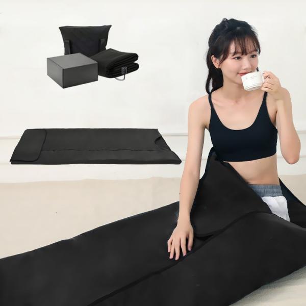 Couvertures de sauna infrarouge imperméables à l'eau noires Ve-lcro basse fréquence électrique pour produits de beauté ménagers
