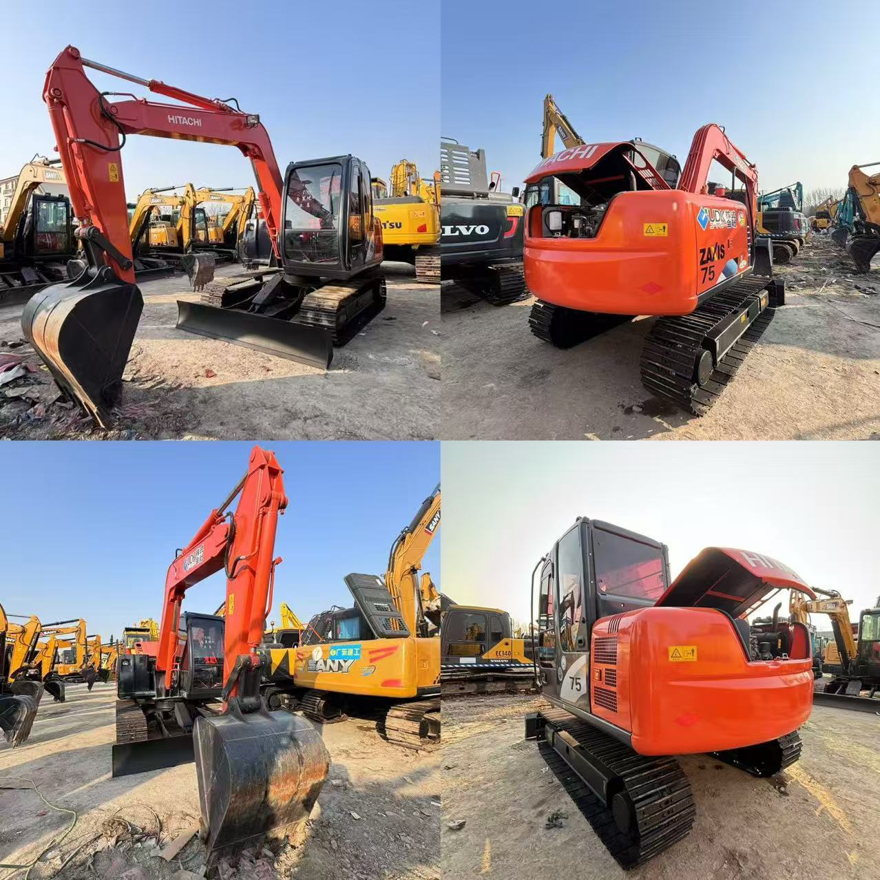 Good Condition Hot Sale Secondhand Hitachi ZX75 Small Hydraulic Excavator 7.5Ton Digger Cheap Price Used Excavator for Farm Sale