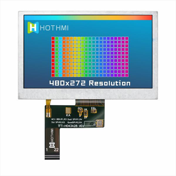 4.3-inch 480x272 high brightness QSPI interface TFT display full viewing angle Anti-static ESD 8KV