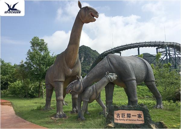 Snow Proof Life Size Fiberglass Statues Replica Dinosaur For Jurassic Dinosaur Park