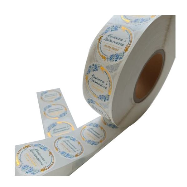 Custom logo Sticker Waterproof Bottle Cap Label Adhesive Label Skincare Cosmetic Aromatherapy Products