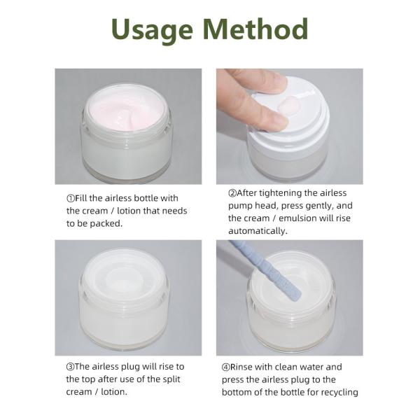 Не меняемый акриловый безвоздушный контейнер бутылки 15g 30g 50g опарника сливк косметический упаковывая