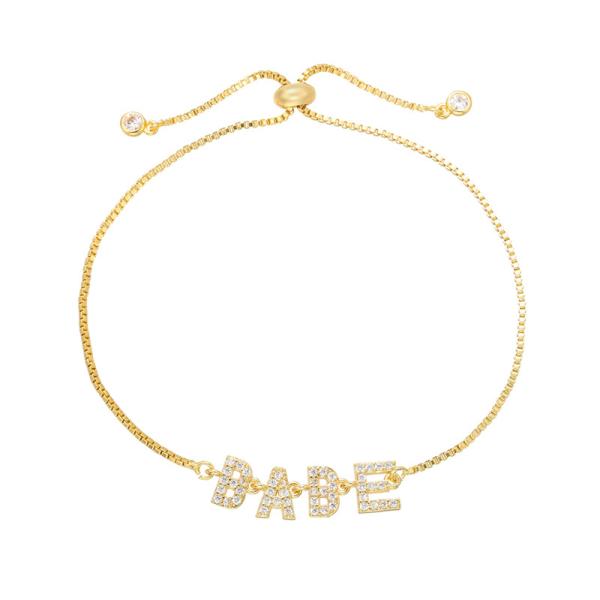 Начальными браслет имени письма циркона золота 18k персонализированный ювелирными изделиями