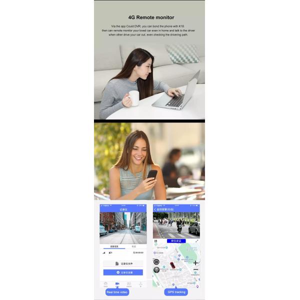 Сверхтонкий автомобильный видеорегистратор 4G с видеорегистратором WDR Full HD1080p