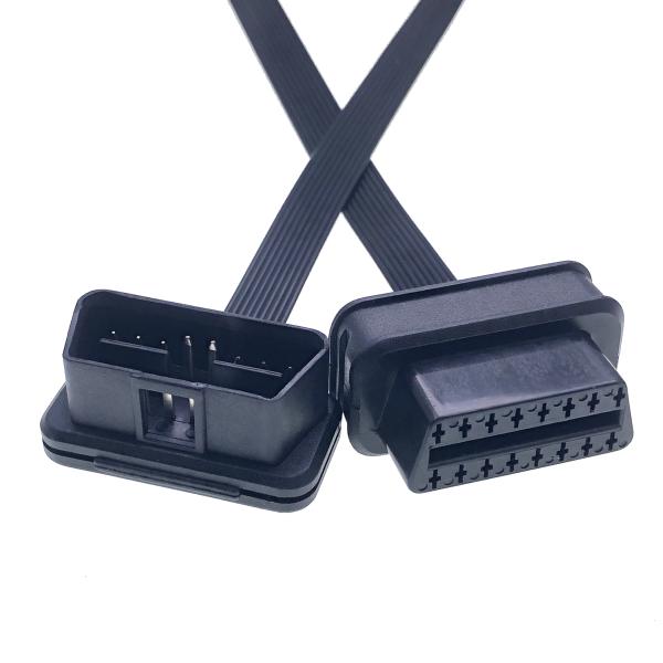 OBD Diagnostic Tool Customized 50CM Right Angle OBD2 OBDII OBD Male to Samsung 12PIN Ribbon Extension Cable