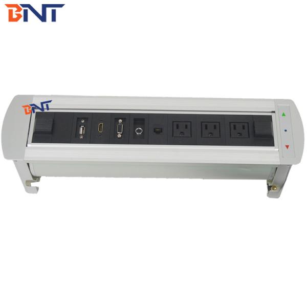 BNT hidden design desktop socket for conference room motorized desk flip up socket