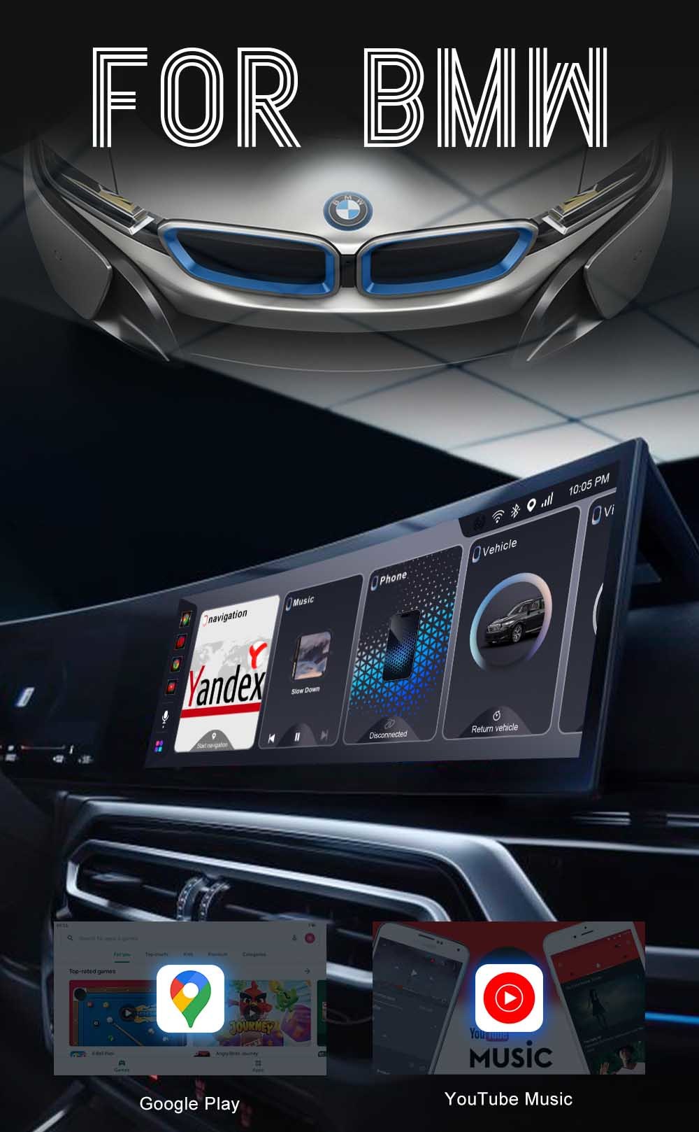 Multimedia Carplay Android ID6 BMW AI Box QCOM Snapdragon Solution For Car
