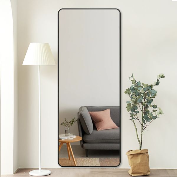 Aluminum Alloy Framed Full Length Dressing Mirror Wall Mounted Floor Standing