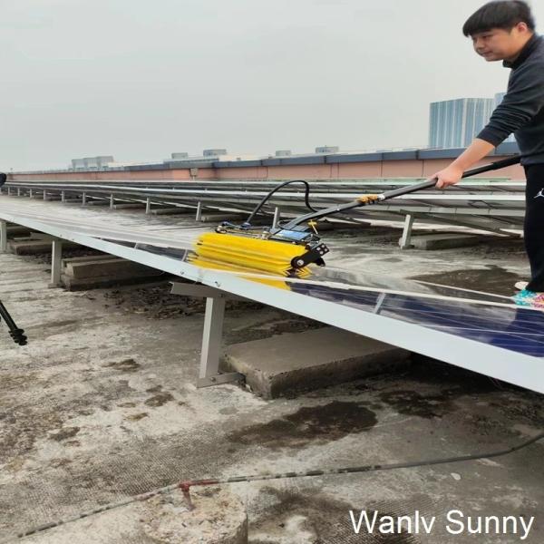 5Kit de limpeza de painéis solares elétricos de tamanho máximo de desdobramento de 0,5 m com pólo de alimentação por água de liga de alumínio