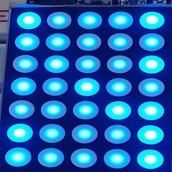 22.8x39.1mm 5x7 Round Type LED Dot Matrix Display 3mm (Ultra Bright Red/Green/Blue/RGB, Common Anode/Cathode)