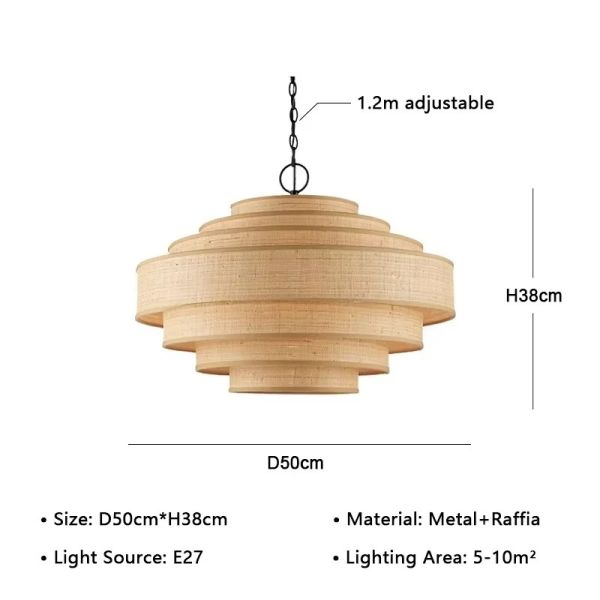 Living Dining Bedroom B&B Decoration Home Pendant Lights Indoor Lighting Fixtures Japan Style Wabi Sabi Fabric Chandelier (WH-VP-303)