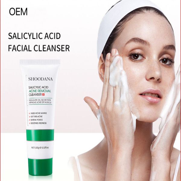 Private Label Vegan Herbal Cream Oil Free Facial Cleanser Anti-Acne Organic Amino Acid for All Skin