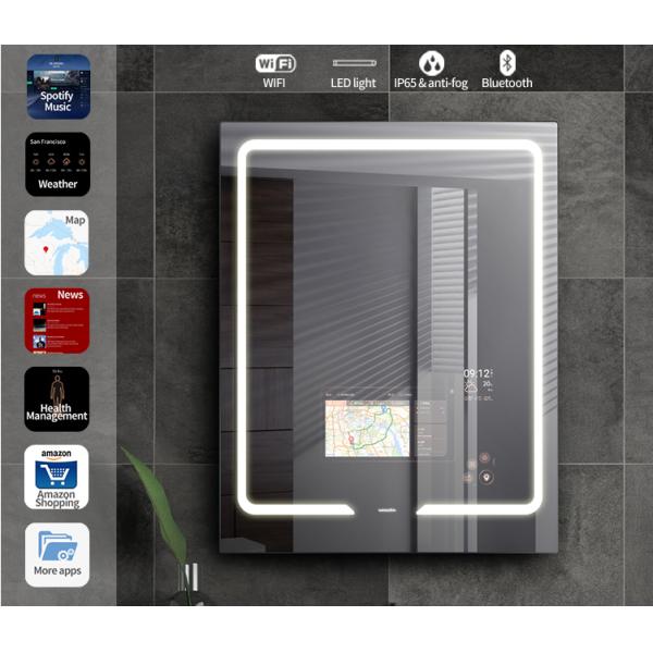 Waterproof Defogging Touchscreen Smart Mirror 21.5inch For Bathroom