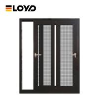 luxo Brown impermeável vidro temperado fechadura de porta de janela deslizante