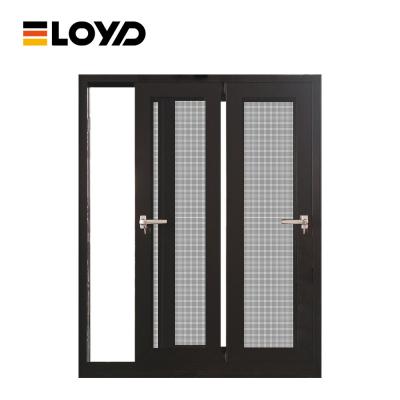 luxo Brown impermeável vidro temperado fechadura de porta de janela deslizante