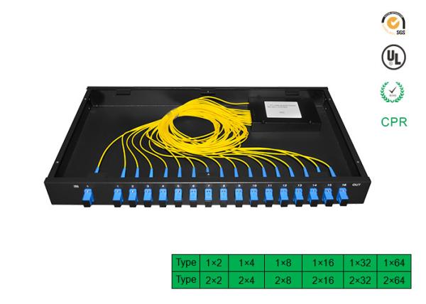 Factory directly selling price for 1x64 PLC Optical Fiber Splitter Rack optical splitter with SC APC connector