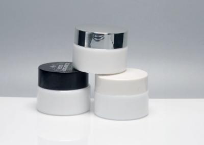 JG-AQ15, 15ml cylindric opaque white glass cosmetic jars for eye cream, face cream packaging, primary cosmetic packaging