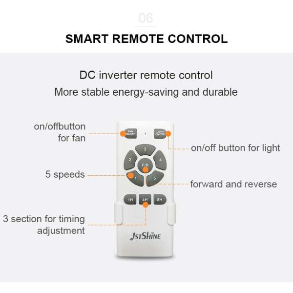 2022 Indoor Decorative BLDC Fan Ceiling Fan Light com controle remoto em cores multicolor