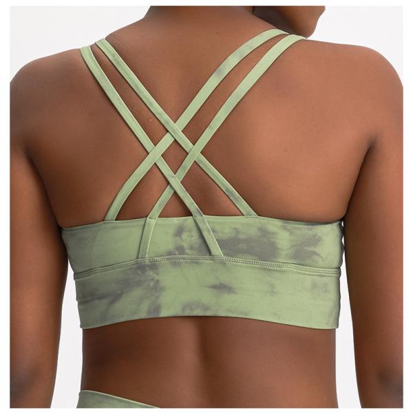 Бюстгальтера спорт фитнеса бюстгальтера йоги женщин креста камуфлирования резинка сексуального заднего противоударного высокая