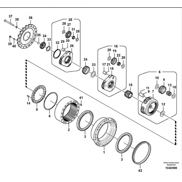 VOE14599945 VOE14598757 VOE14566424 VOE14598758 Excavator Final Drive Parts For EC250D EC250E EC300D EC300E