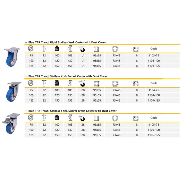 Отскок сверхмощного резинового рицинуса шарнирного соединения колеса Lockable эластичный высокий 4 дюйма