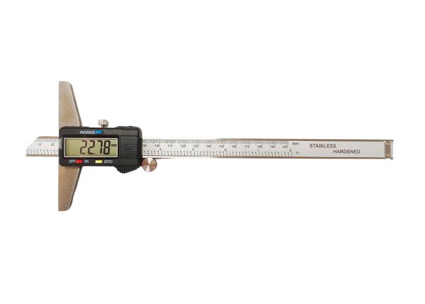 Calibrador de profundidad digital electrónico de acero inoxidable de 0-200 mm/0-8'' con conversión de pulgadas/métrico