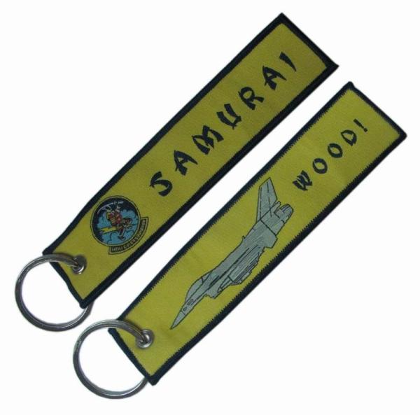 Embroidery PMS Custom Woven Keychain pantone Merrow Border