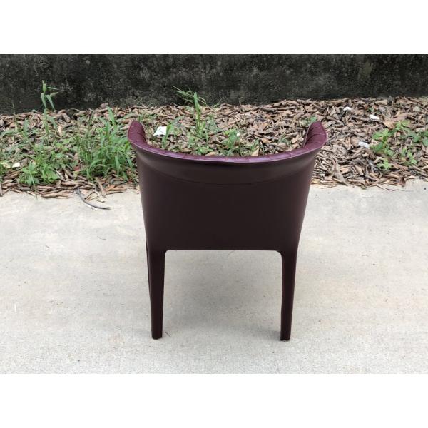 Luxury ANASTASIA Fiberglass Dining Chair Covered With Leather 1/8”Thick