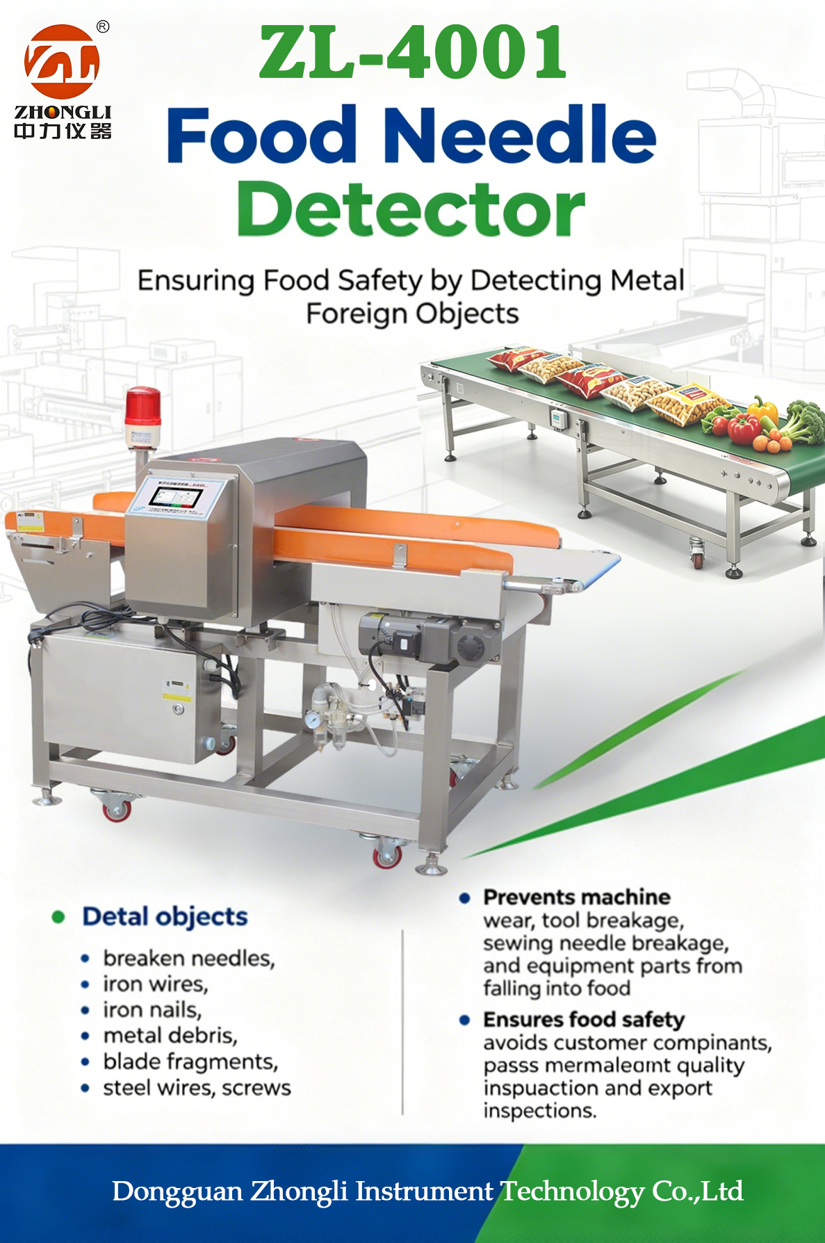 High Sensitivity Food Metal Detector Conveyor Machine for Bakery Bread Cookie Pastry Processing Industry