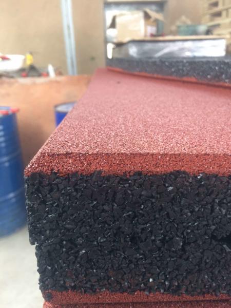 Red Outdoor Rubber Floor 1000X1000mm Square Gym Mats Anti Slip