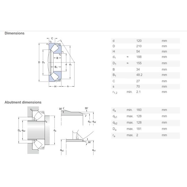 29324 E 29326 E 29340 E Spherical Roller Thrust Bearing High Speed Copper Alloy Cutting Cage
