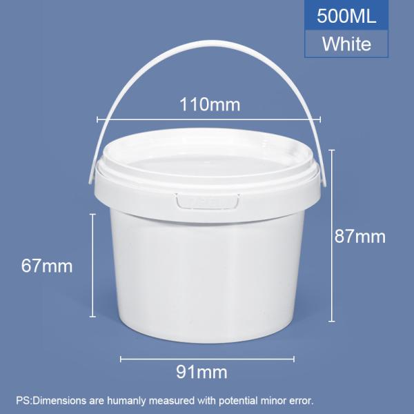 Capacité personnalisée 500 ml récipient en plastique PP blanc transparent pour la propagation du chocolat
