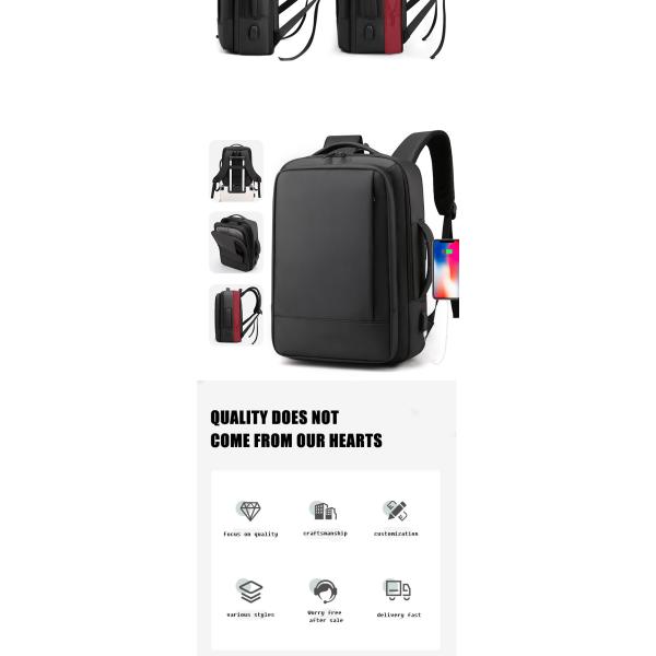 Mens Travel Laptop Backpack With USB Charging Port , High School College Rucksack