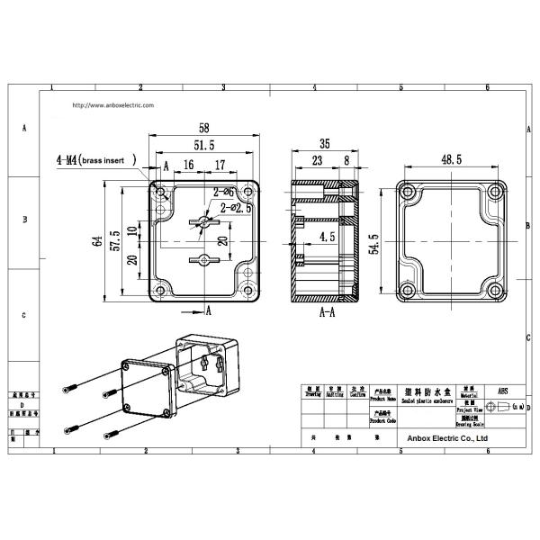 caixa de junção elétrica do PC transparente de 63*58*35mm com tampa clara