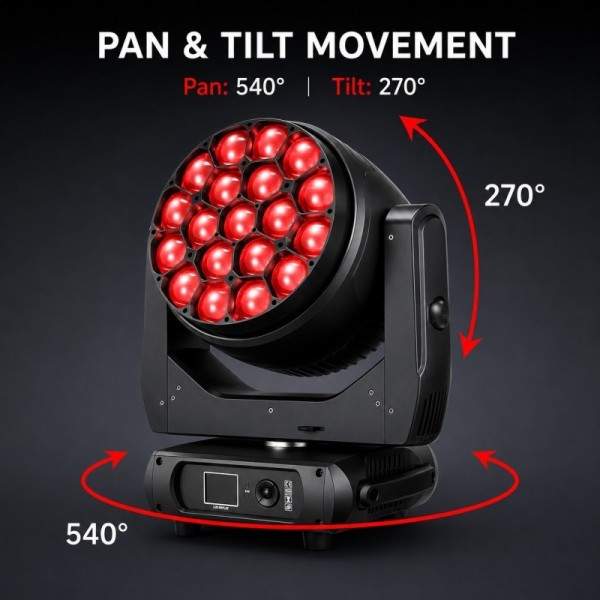 19X40W LED Zoom Bee Eye Wash Moving Head Light with Pixel Control