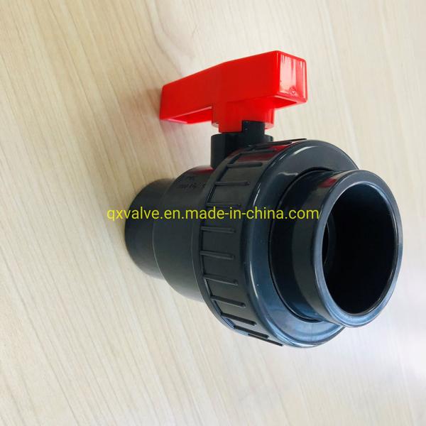 Plastic PVC Single Union Ball Valve with ABS Handle ISO9001 Pn10 in Middle East Market