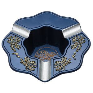 130*130MM Полированный Никелевый и Сливки Смертельное Синий Цвет Переносной Пепельницы на заказ С бархатным дном