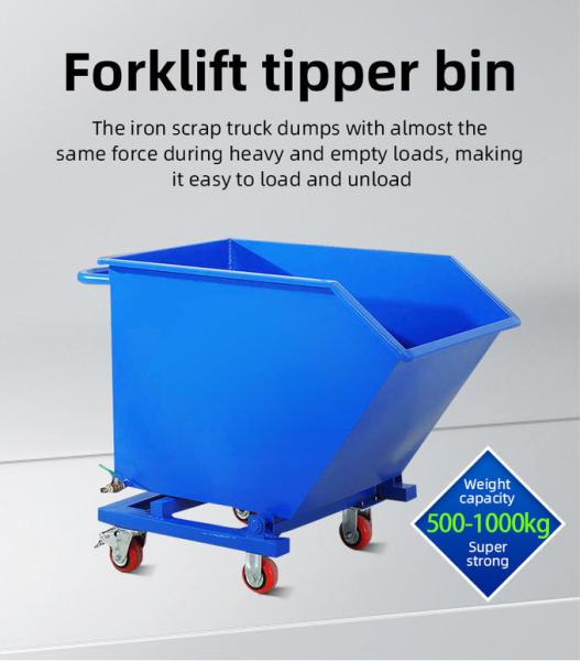 Forklift Tipper Bin Trash Waste Scrap Steel Self-dumping Hopper
